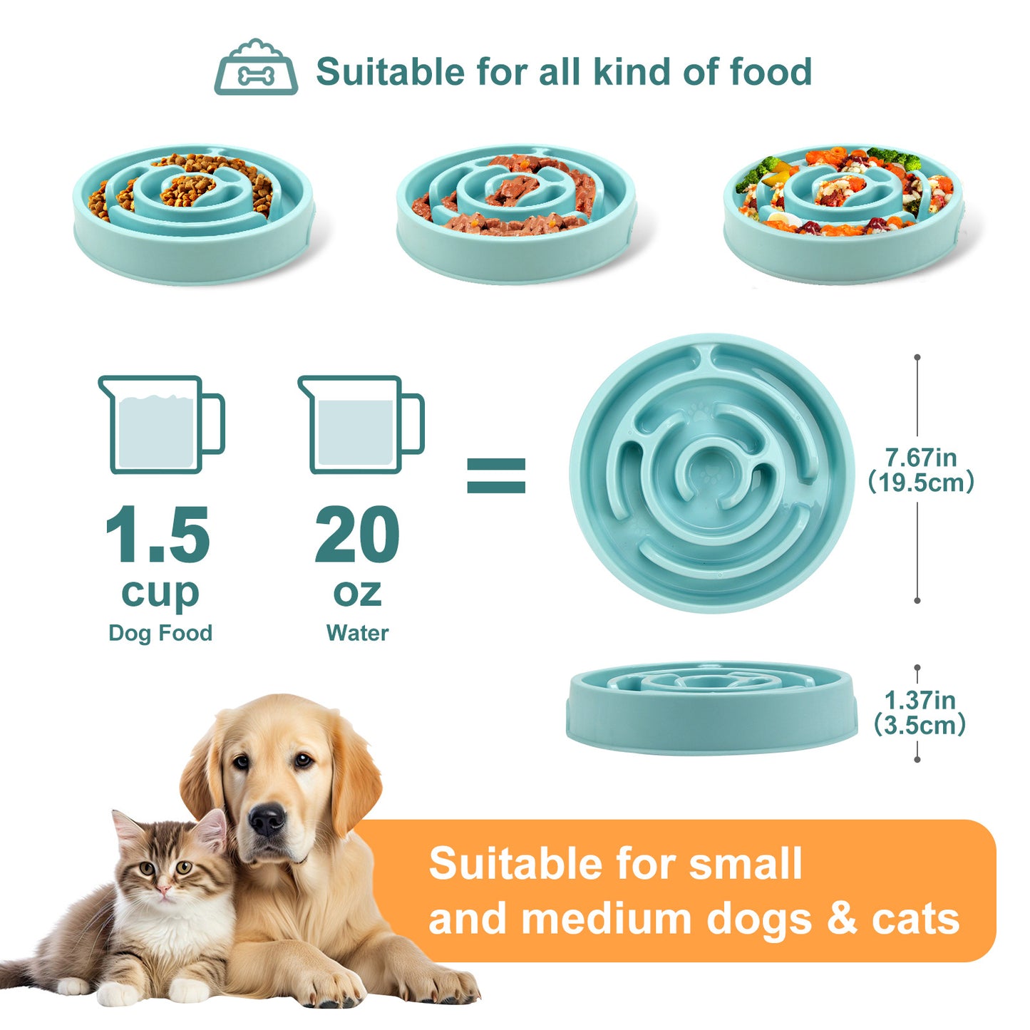Dog slow feeder puzzle bowl non-slip base — Paws of Britain UK pet accessories