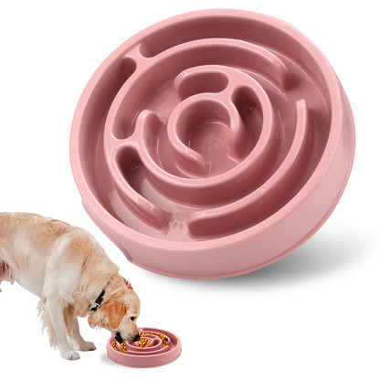Paws of Britain dog slow feeder bowl — 3 colours blue green pink silicone