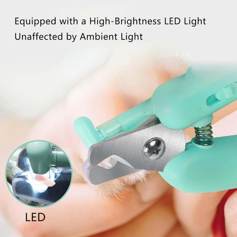 2-in-1 Pet Nail Trimmer & Grinder — LED Light Nail Clipper for Dogs & Cats