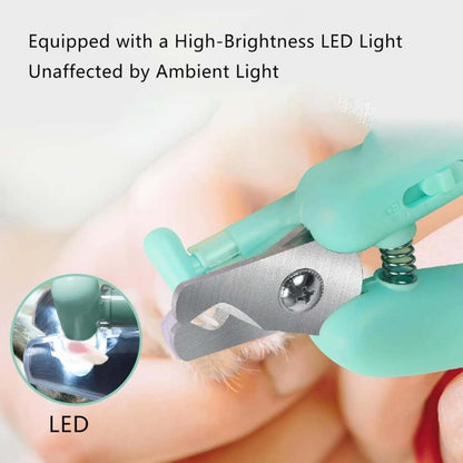 2-in-1 Pet Nail Trimmer & Grinder — LED Light Nail Clipper for Dogs & Cats