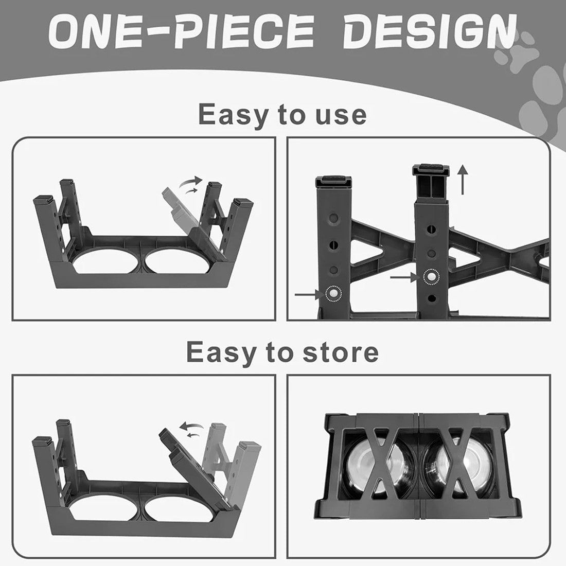 Elevated Dog Feeding Stand — Stainless Steel Double Raised Bowls for Dogs