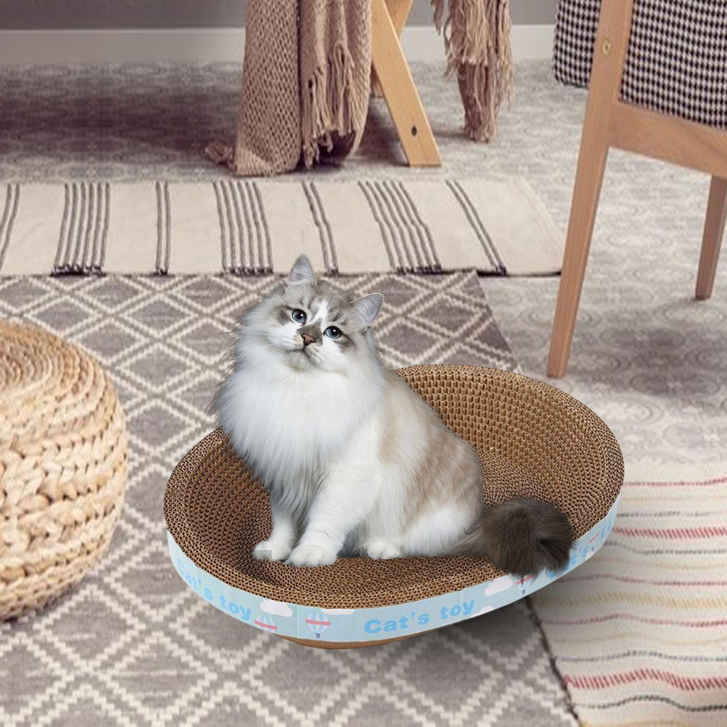 Cat Scratcher Lounge Bed — Cardboard Scratching Pad for Cats