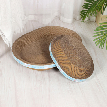 Cat Scratcher Lounge Bed — Cardboard Scratching Pad for Cats