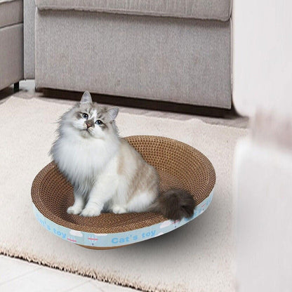 Cat Scratcher Lounge Bed — Cardboard Scratching Pad for Cats