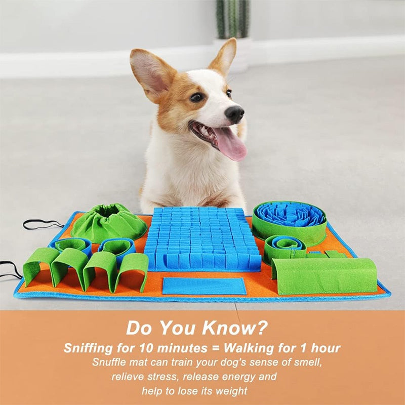 Dog Snuffle Mat — Sniffing Treat Foraging Puzzle Feeder & Nose Training Pad