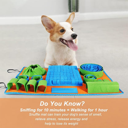 Dog Snuffle Mat — Sniffing Treat Foraging Puzzle Feeder & Nose Training Pad