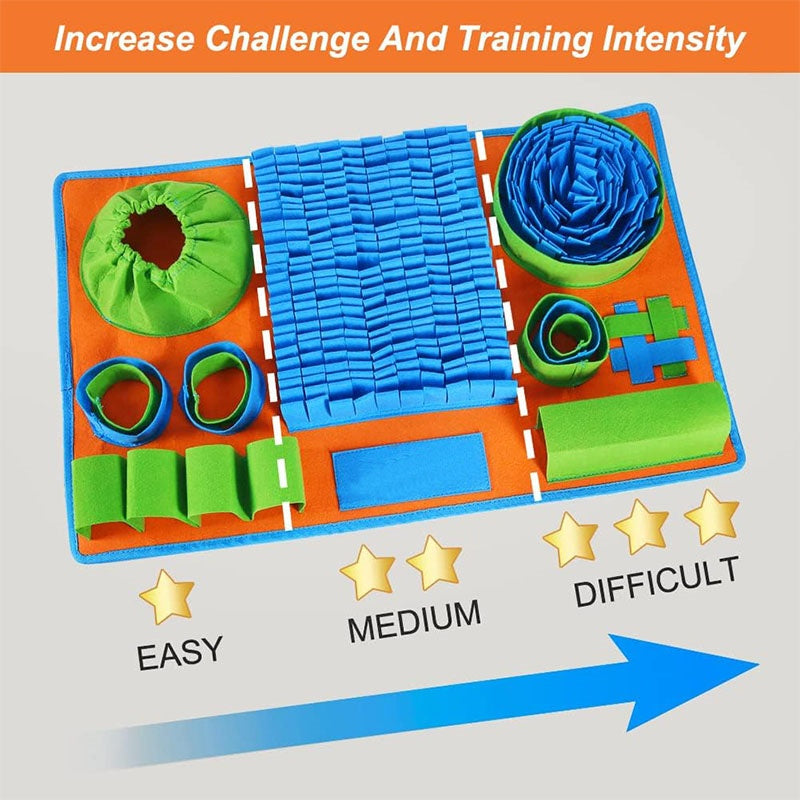 Dog Snuffle Mat — Sniffing Treat Foraging Puzzle Feeder & Nose Training Pad
