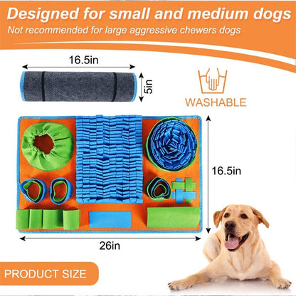 Dog Snuffle Mat — Sniffing Treat Foraging Puzzle Feeder & Nose Training Pad