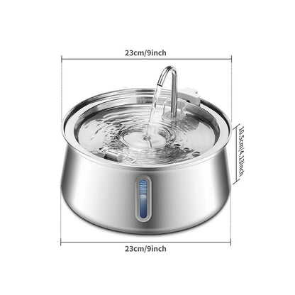 Cat water fountain dimensions 23cm x 10.5cm — compact automatic dispenser with filter