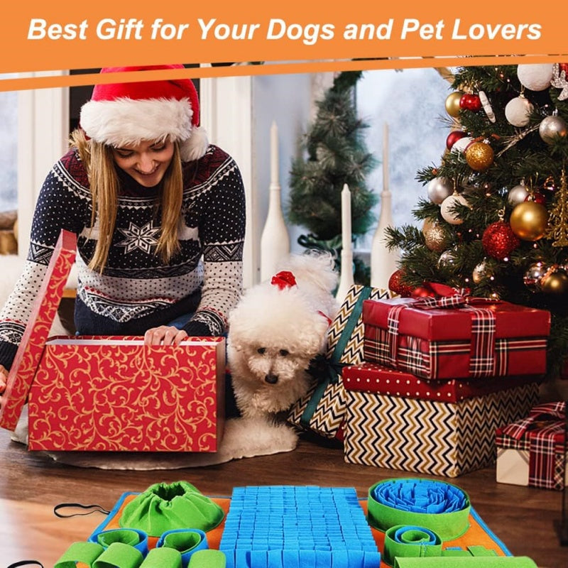 Dog Snuffle Mat — Sniffing Treat Foraging Puzzle Feeder & Nose Training Pad