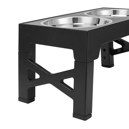 Elevated Dog Feeding Stand — Stainless Steel Double Raised Bowls for Dogs