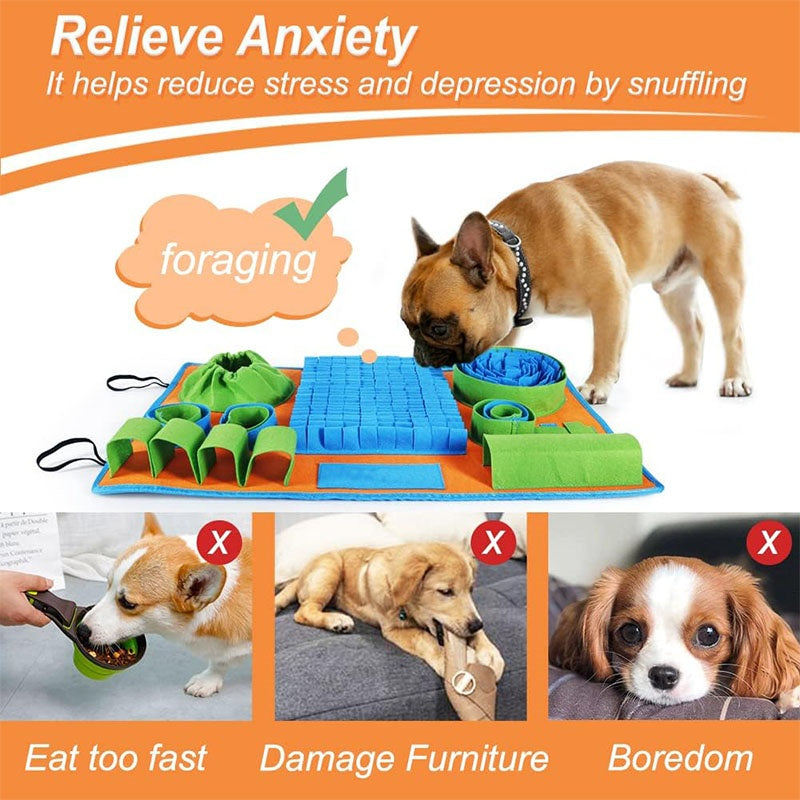 Dog Snuffle Mat — Sniffing Treat Foraging Puzzle Feeder & Nose Training Pad