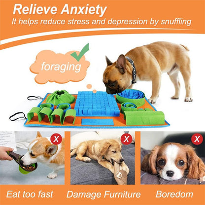 Dog Snuffle Mat — Sniffing Treat Foraging Puzzle Feeder & Nose Training Pad