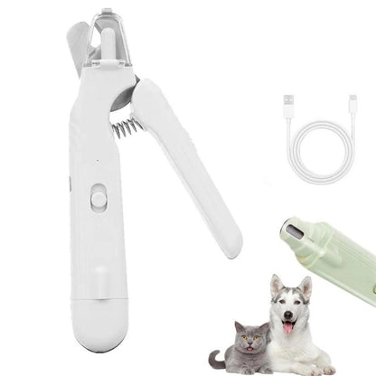 2-in-1 Pet Nail Trimmer & Grinder — LED Light Nail Clipper for Dogs & Cats
